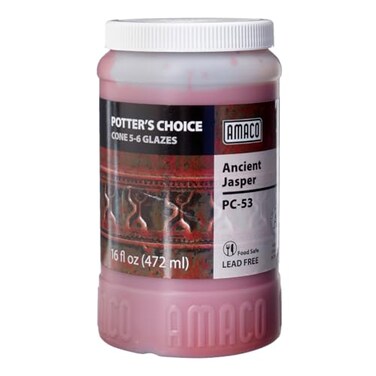 AMACO Potters Choice PC53 Ancient Jasper Olive Green Red Rust High Fire Glaze Pint 16 oz 473 mL Layerable MidHigh Fire Cone 56 PC Liquid Ceramic Pottery Glaze for Bisque
