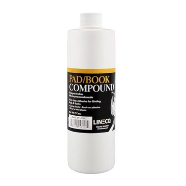 LINECO Glaze Padding Compound Adhesive for Making Note Pads Forms Books 12 oz White