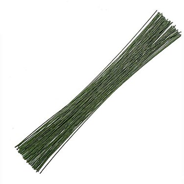 CCINEE 18 Gauge Dark Green Floral Paper Wrapped Wire 16 inch 100Package