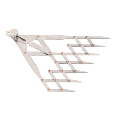 Yunir Sewing RulerStainless Steel Expanding Sewing Gauge Button Guide Measure Multiple Equal Distance Multifunctional Anti Sewing Supplies for 5 Teeth Without Lock Function 7 Teeth with Lock Function