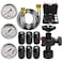 YFIXTOOL Hydraulic Nitrogen Accumulator Charging Kit Nitrogen Fill Kit Nitrogen Pressure Test System with 7 Couplings 3 Gauges and 2 Gas Hose
