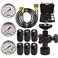 YFIXTOOL Hydraulic Nitrogen Accumulator Charging Kit Nitrogen Fill Kit Nitrogen Pressure Test System with 7 Couplings 3 Gauges and 2 Gas Hose
