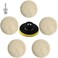 IPELY 7 Pcs 3 Inch Wool Polisher Buffing Wheel Small Buffing Pads for Drill Buffer Attachment with M10 Drill Adapter