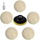 IPELY 7 Pcs 3 Inch Wool Polisher Buffing Wheel Small Buffing Pads for Drill Buffer Attachment with M10 Drill Adapter