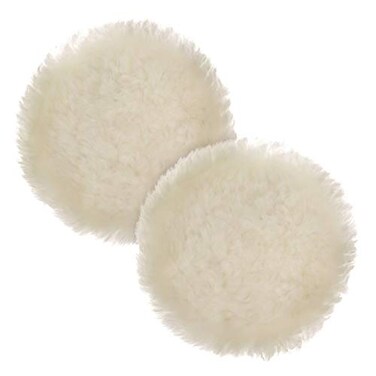 TCP Global Premium 6 Inch Wool Buffing Pads 2 Pack 100 Natural Wool Buffer Pads Polishing Pad for Car Detailing 1 Inch Thick Pile Hook and Loop Buffing Pad for Orbital Buffer