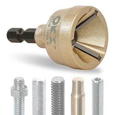 ORX PLUS TOOLS ORXPLUS Tools Deburring External Chamfer Tool Tungsten Blade Deburring Drill Bit Remove Burr Tools Suitable on Stainless Rod Thread and Pipe for Fit 18343mm19mm