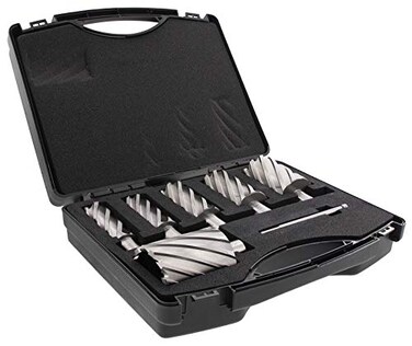Steel Dragon Tools AC27PCLG 7PC Annular Cutter Kit Depth 2 Large Sizes 1 2 1 Pin