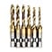 AUTOTOOLHOME 6 Pack Titanium Combination Drill Tap Bit Set Screw Tapping SAE 632NC 832NC 1024NC 1032NC 1224NC 1420NC