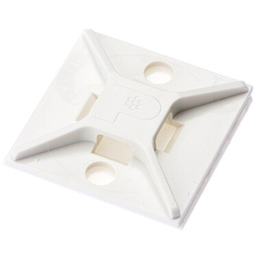 Panduit ABM2SAC Adhesive Backed Cable Tie Mount 4Way Mount PreInstalled Adhesive Indoors Environment ABS Rubber Mounting Method White Pack of 100