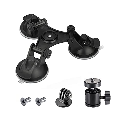 acxico Acxico Triple Suction Cup Car Holder Mount For Gopro Hero 10 9 8 7 6 5 Dji Osmo Camera