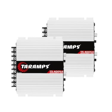 Taramp's Taramps x2 TS 400x4 with Automatic High Level Input 400 watts RMS 4 Channels Full Range Car Audio Amplifier RCA Input Class D 2 Bridged Channels Multichannel Amplifier System