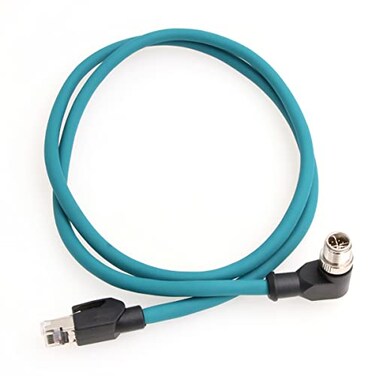 Eonvic Cat7e High Flex Cable Cognex Industrial Camera Ethernet M12 Right Angle X Code 8 Pin Male to RJ45 Cable 1M