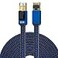 LEKVKM Cat 8 Ethernet Cable 8 FT High Speed Internet Cable Nylon Braided RJ45 Connectors SSTP Shielded Flat LAN Cable Cat8 ethernet Cables 8feet for PC