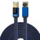 LEKVKM Cat 8 Ethernet Cable 8 FT High Speed Internet Cable Nylon Braided RJ45 Connectors SSTP Shielded Flat LAN Cable Cat8 ethernet Cables 8feet for PC