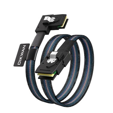 OIKWAN Internal Mini SAS to Right Angle SAS Cable 25FT 075M Compatible with RAID or PCI Express Controller
