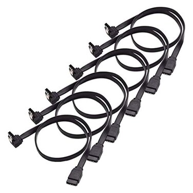 ELIATER 6 Pack 90 Degree RightAngle SATA III Cable 60 Gbps HDD SDD Data Cable with Locking Latch for SATA HDD SSD CD Driver CD Writer 16Inch
