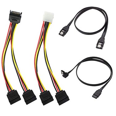 KETAWA SATA Data Cable 15 Pin Power Splitter Cable 4 Pack 60 Gbps HighSpeed Data Transfer Compatible with SATA Hard Drives SSDs Optical Drives AllinOne Storage Expansion Cable Kit