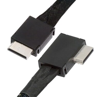 NFHK Left Angled 90 Degree OcuLink PCIe 40 PCIExpress SFF8611 4i to SFF8611 Data Active Cable for eGPU SSD 50cm