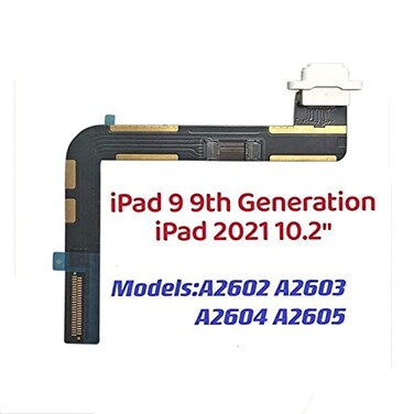 TPhaelay Dock Connector Replacement Compatible with iPad 9 9th Gen 2021 102 A2602 A2603 A2604 A2605 White Charging Port Replacement Assembly Flex Cable