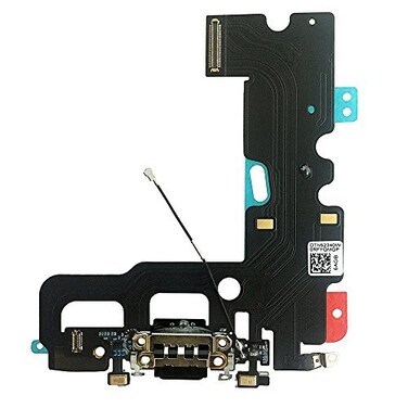 Johncase OEM USB Charging Port Dock Connector Flex Cable Microphone Cellular Antenna Replacement Part Compatible for iPhone 7 All Carriers Black
