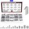 DYWISHKEY Allen Head Socket Hex Grub Screw Set Screw Assortment Kit with 6 Hex Wrenches Internal Hex Drive CupPoint 480PCS M25M3M4M5M6M8 Silver