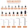 Rustark 450Pcs M3M4M5M6M8 Allen Head Socket Hex Grub Screw Set Assortment Kit with Internal Hex Drive 129 Class Black Alloy Steel
