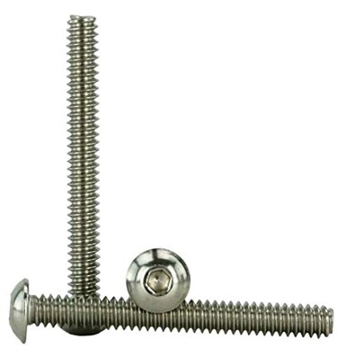 Chenango Supply Stainless 632 x 38 to 2 Available Socket Button Head Cap Screws Full Thread Hex Drive Stainless Steel 188 Machine Thread 632 x 1