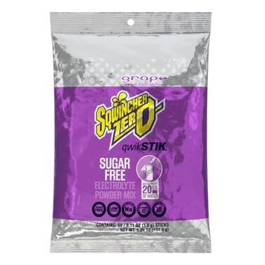 Sqwincher Zero Single Serve Qwik Stik Zero 50 SticksBag Grape