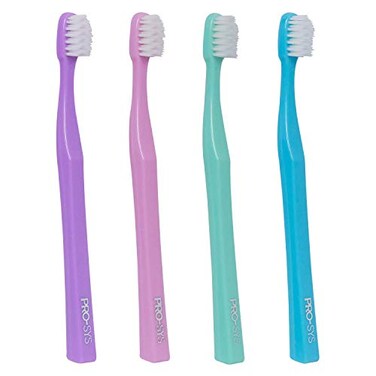 PRO-SYS PROSYS Extra Soft Toothbrush with Double Tapered Bristles for Extra Sensitive Gums Pack of 4 ADA Accepted