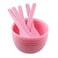 TAODAN 6PCS DIY Glue Mixing Plastic Bowl with Glue Mixing Spoon Pink Beauty Mask Debugging Tool Stirring Stick Cosmetic Slime Making Tools