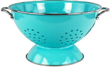 Reston Lloyd Calypso Basics by Powder Coated Enameled Colander 5 Quart Turquoise