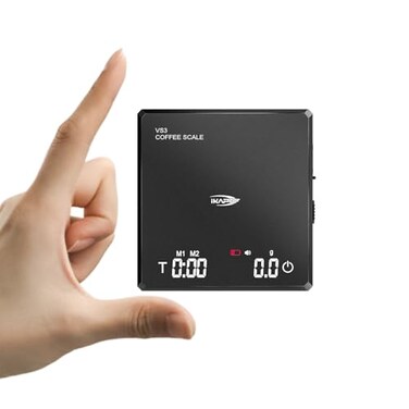IKAPE Digital Mini Coffee Scale with Timer 2kg01g High Precision Rechargeable Drip Espresso Scale with Tare Function LED DisplayBlack