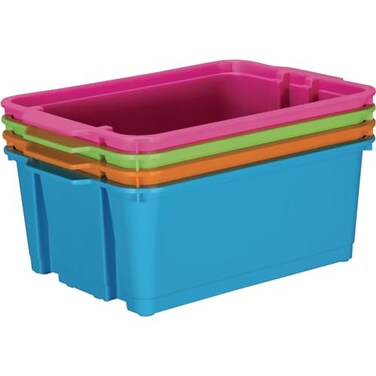 Really Good Stuff Classroom Stacking Bins Neon Set of 4