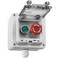 Manesi IP67 Outdoor Waterproof Box 2 Push Button Letter Emergency Stop Button Momentary Push Button Button with Protective Cover Antimisoperation Switch
