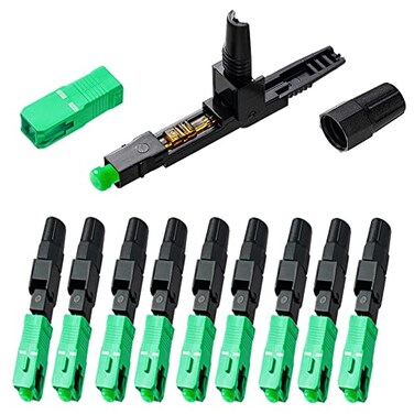 GwliUni 100 Pcs SC Fiber Optical Fast Cold Connector Single Mode Quick Assembly Adapter Plug for FTTHCATV etc SCAPC