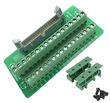 DazzyD Sysly IDC34 2x17 Pins Male Header Breakout Board Terminal Block Connector with Simple DIN Rail Mounting feet