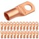 SELTERM 25pcs 10 AWG 38 Stud Battery Lugs Ring Terminals Heavy Duty Copper Wire Lugs Battery Cable Ends 0 Gauge Ring Terminal Connectors UL Bare Copper Eyelets Electrical Battery Cable Lugs