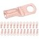 SELTERM 25pcs 6 AWG 14 Stud Battery Lugs Ring Terminals Heavy Duty Copper Wire Lugs Battery Cable Ends 6 Gauge Ring Terminal Connectors UL Bare Copper Eyelets Electrical Battery Cable Lugs