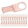 SELTERM 25pcs 8 AWG 516 Stud Battery Lugs Ring Terminals Heavy Duty Copper Wire Lugs Battery Cable Ends 8 Gauge Ring Terminal Connectors UL Bare Copper Eyelets Electrical Battery Cable Lugs