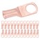 SELTERM 25pcs 8 AWG 516 Stud Battery Lugs Ring Terminals Heavy Duty Copper Wire Lugs Battery Cable Ends 8 Gauge Ring Terminal Connectors UL Bare Copper Eyelets Electrical Battery Cable Lugs