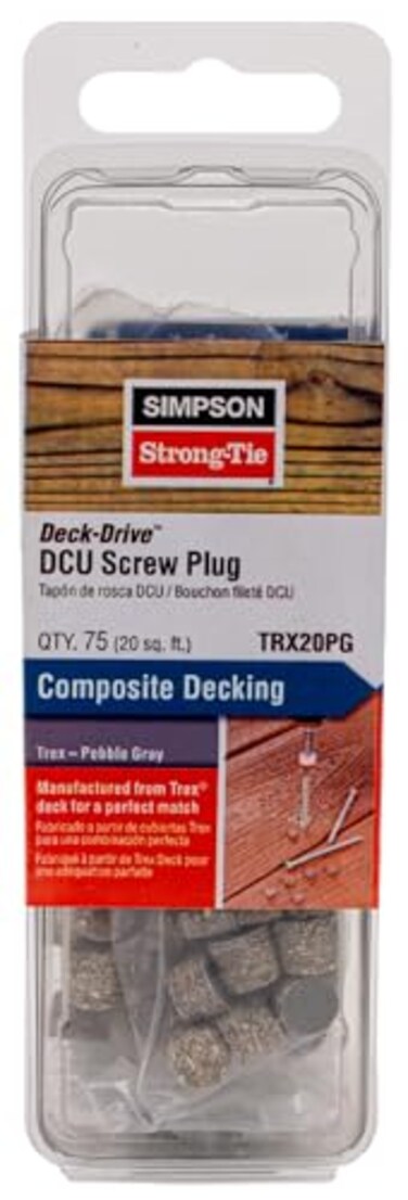 Simpson Strong-Tie Simpson StrongTie TRX20PG DeckDrive DCU Screw Plug Trex Pebble Gray 75Qty