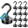 LOVIMAG Magnetic Hooks 12 Pack 30lbs Magnet Hook 2026 Cruise Cabin Ship Essentials Heavy Duty Strong Magnets Refrigerator Fridge Hanging for Classroom Beach Vacation Kitchen Grills Black