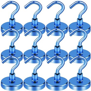 LOVIMAG Cruise Ship Essentials 85Lb Magnetic Hooks for Cruise Cabins Strong Magnetic Hooks for Hanging Refrigerator Celling Grill Fridge Kitchen12Pack