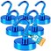 LOVIMAG 6 Pack 85LB Magnetic Hooks Strong Cabin Ship Essentials Hook Heavy Duty Refrigerator Fridge Magnets Hanging for Classroom Beach Vacation Kitchen Grills Home Blue