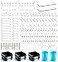FRIMOONY Pegboard Hooks with Bins Peg Locks for Organizing Various Tools 204 PCS 80 of Which are Locks