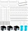 FRIMOONY Pegboard Hooks with Bins Peg Locks for Organizing Various Tools 204 PCS 80 of Which are Locks