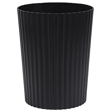 JiatuA Small Trash Can Plastic Wastebasket Round Garbage Container Bin for Bathroom Kitchen Bedroom Home Office College Dorm Black