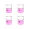 Labvida 4pcs 250ml Upgrated Thick Glass Beakers Griffin Low Form Beaker Set with Double Scale 33 Boro LVA009