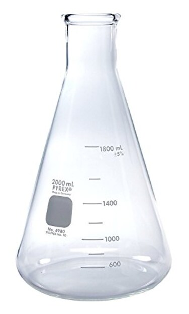 Pyrex Flask ERLENMEYER Narrow Mouth PYREX Glass 2L