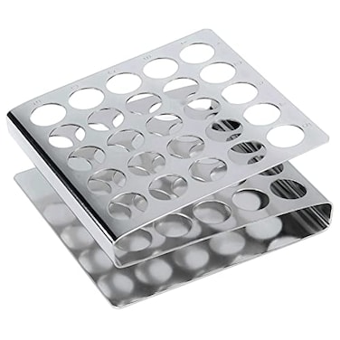 Globe Scientific 457200 Stainless Steel Z Shape Tube Rack 1617mm Tubes 25Place
